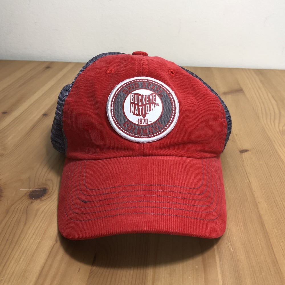 Ohio State Buckeye Nation Scarlet & Gray Snapback Hat One Size Red Gray Football